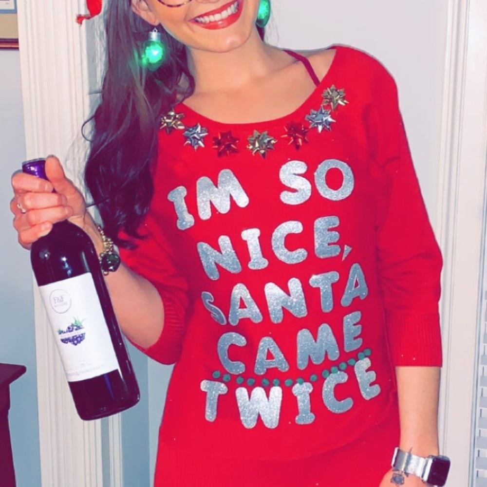DIY dirty Christmas sweater